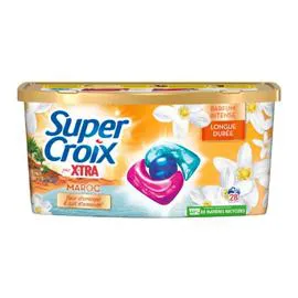X-TRA, SUPER CROIX Capsules Lessive Maroc Fleur d'Oranger et Lait d'Amande x28
