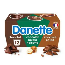 DANONE, DANETTE Crème dessert 3 chocolats 12x115g