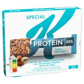 KELLOGG'S, SPECIAL K Barres céréales Protein coco cacao cajou 4x28g