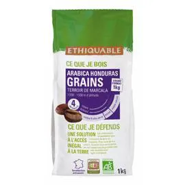 ÉTHIQUABLE Café en grains pur arabica Honduras Bio 1kg