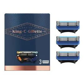 GILLETTE, KING C. Lames De Rasoir, Rasage Et Contours x3