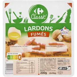 CARREFOUR CLASSIC' Lardons fumés 2x100g