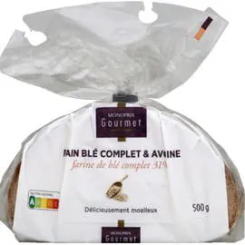 MONOPRIX GOURMET Pain complet et avoine 500g