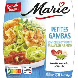 MARIE Plat cuisiné gambas tagliatelles/pesto 280g