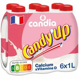 CANDIA, CANDY'UP Lait Fraise Vitamine D Et Calcium 6x1l