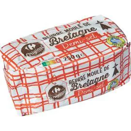 CARREFOUR ORIGINAL Beurre moulé de Bretagne demi-sel 250g