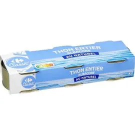 CARREFOUR Thon entier Albacore au naturel 3x56g