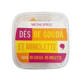 MONOPRIX Dés de gouda et mimolette 150g