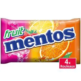 MENTOS Bonbons parfums fruits 4x38g