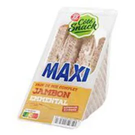 MARQUE REPÈRE, CÔTÉ SNACK Sandwich club maxi Jambon emmental crudité 190g