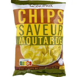 MONOPRIX Chips à la moutarde 125g