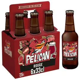 PELICAN Bière rouge aux cerises griottes non filtrée 6x33cl