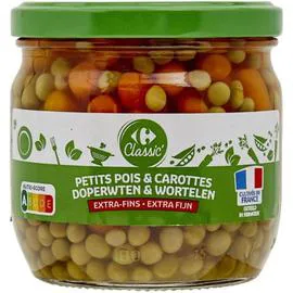 CARREFOUR CLASSIC' Petits pois carottes extra-fins 215g