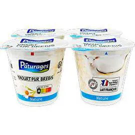 PÂTURAGES Yaourt pur brebis nature 4x125g