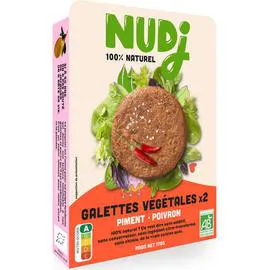 NUDJ Galettes végétales piment poivron bio x2 170g