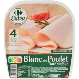 CARREFOUR EXTRA Blanc de poulet doré au four 160g