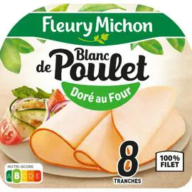 FLEURY MICHON Blanc de poulet doré au four tranches fines 240g