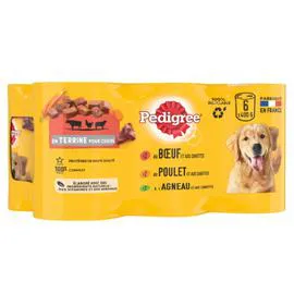 PEDIGREE Pâtée pour chien adulte, 3 variétés 6x400g