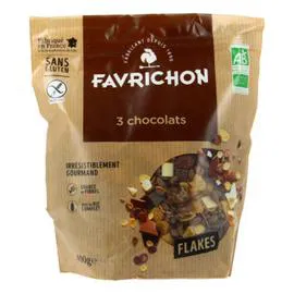 FAVRICHON Flakes 3 Chocolats Sans Gluten Bio 450g