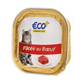 ECO+ Pâté de boeuf pour chat Barquette 100g