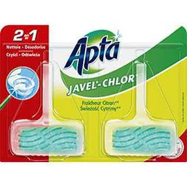 APTA Bloc WC javel 2 en 1 fraîcheur citron 2x40g