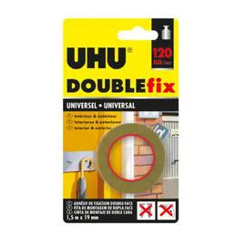 UHU Adhésif "Doublefix" universel 1,5 m 19 mm l'unité