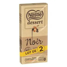 NESTLÉ, DESSERT Chocolat pâtissier noir 2x205g