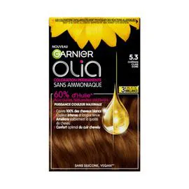 GARNIER, OLIA Coloration Cheveux Permanente Sans Amoniaque 5.3 Chatain Clair Doré l'unité