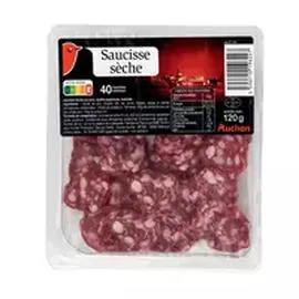 AUCHAN Saucisse sèche tranchée 120g