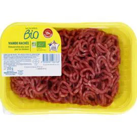 MONOPRIX BIO Viande hachée de boeuf façon bouchère 15% mat. gr. Bio 350g