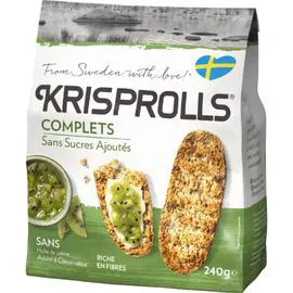 KRISPROLLS Petits pains suédois au blé complet sans sucres ajoutés 240g