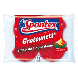 SPONTEX Eponge à récurer efficacité longue durée x2