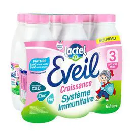 LACTEL, EVEIL Lait de 12 a 36 mois croissance système immunitaire 6l