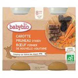 BABYBIO Petits pots Carotte boeuf - 8mois 2x200g