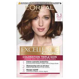 L'ORÉAL PARIS, EXCELLENCE Coloration Cheveux 5.3 Châtain clair doré l'unité