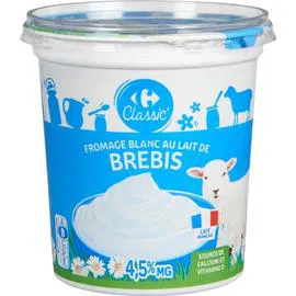 CARREFOUR CLASSIC' Fromage blanc au lait de brebis 400g