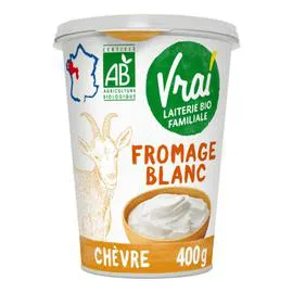 VRAI Fromage blanc de chèvre nature Bio 400g
