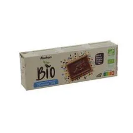 AUCHAN BIO Biscuits petit beurre avec tablette de chocolat au lait 150g