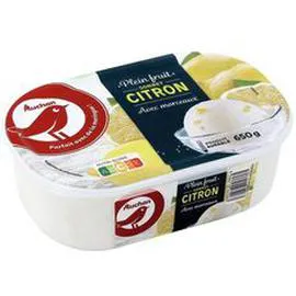 AUCHAN Sorbet citron avec morceaux 650g