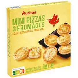 AUCHAN Mini pizza aux 3 fromages 270g