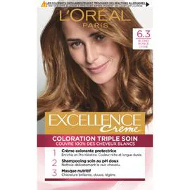 L'ORÉAL PARIS, EXCELLENCE Coloration Cheveux 6.3 Blond foncé doré l'unité