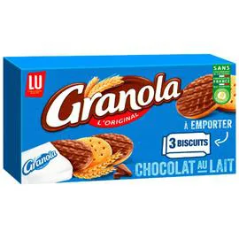 LU, GRANOLA Biscuits sablés nappés au chocolat au lait 225g