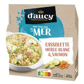 D'AUCY Plat Cuisiné cassolette merlu blanc & saumon 300g