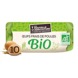 LA NOUVELLE AGRICULTURE Oeufs Bio sans OGM Antibiotiques sans OGM x10