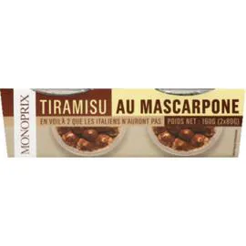 MONOPRIX Tiramisu au mascarpone 160g