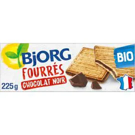 BJORG Biscuits fourrés chocolat noir bio 225g