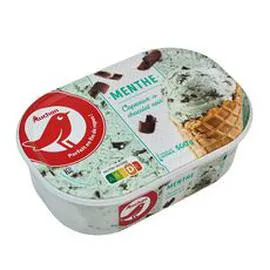 AUCHAN Glace à la menthe et copeaux de chocolat 500g