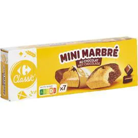 CARREFOUR CLASSIC' Gâteaux mini marbrés chocolat 189g