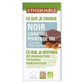 ÉTHIQUABLE Chocolat noir caramel Pérou/Equateur Bio 100g
