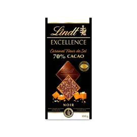 LINDT, EXCELLENCE Tablette de chocolat noir Eclat caramel - 70% 100g